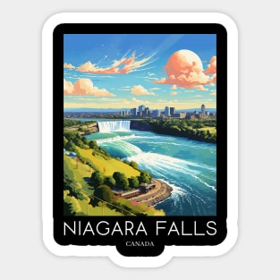 A Pop Art Travel Print of the Niagara Falls - Canada Sticker